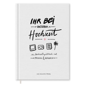 Hochzeitsgästebuch Ihr Bei Unserer Hochzeit Hardcover Gästbuch mit Fragen für Hochzeit Grau Weiß Rosa Bild 1