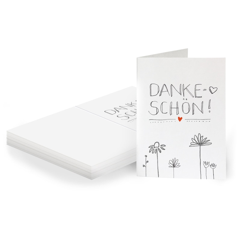 Geschenkanhänger Dankeschön Weiß, mini Klappkarten zum beschriften deiner Danksagungen