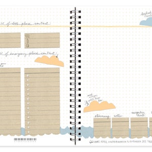 Travel diary A5, logbook of a trip, dotted, white beige image 4