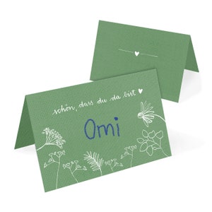 Place cards to write on, lime green It's nice that you're here 50 name cards, place cards made of recycled paper for weddings, birthdays image 7