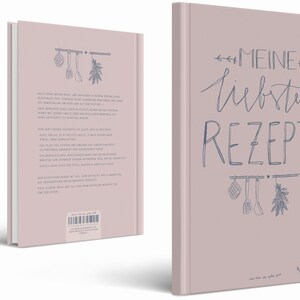 Rezeptbuch A4 zum Selberschreiben Meine liebsten Rezepte DIY Kochbuch, Geschenkidee Design in Rosa Blau FSC Papier, Hardcover Bild 10