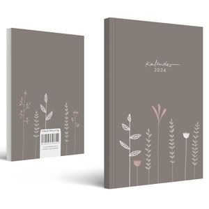Appointment calendar A5 Calendar 2024 Weekly planner and notebook for more mindfulness Softcover pocket calendar Beige White Pink image 10