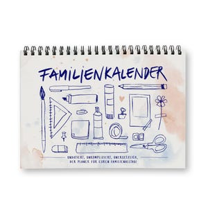 Family calendar A5 landscape | Undated family planner for 5 people | Desk calendar without year for families | FSC paper