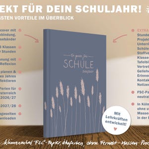 Lehrerkalender 2026 2027 blau rosa mit Planungshelfer für Unterrichtsvorbereitung und Schuljahr Planung