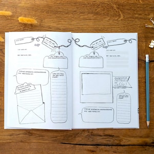 Guestbook with questions to fill out Friends book for adults for writing & painting FSC paper climate neutral White Hardcover image 9