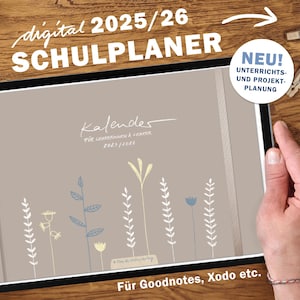 Calendario insegnante digitale 2025 2026 | pianificatore digitale per insegnanti GoodNotes per la preparazione e la pianificazione delle lezioni | Pianificazione scolastica anno scolastico 2025/26