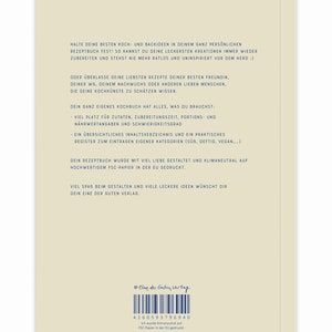 Rezeptbuch A5 zum Selberschreiben Meine liebsten Rezepte DIY Kochbuch, Geschenkidee Design in Gelb Blau Recyclingpapier, Softcover Bild 10
