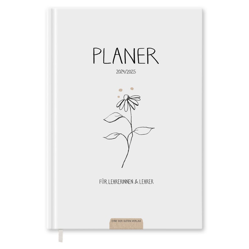 Teachers' calendar 2024 2025 A5 teacher planner for lesson preparation Hardcover school planner for school year 2024/25 white black beige image 1