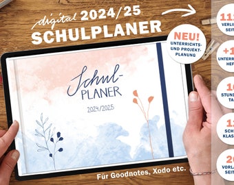 Calendrier numérique des enseignants 2024 2025 | planificateur numérique pour enseignants GoodNotes pour la préparation et la planification des cours | Agenda scolaire année scolaire 2024/25