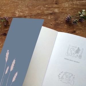 Rezeptbuch A5 zum Selberschreiben Selbstgemacht DIY Kochbuch, Geschenkidee Blau Rosa Ähren Design FSC Papier, Softcover Bild 3