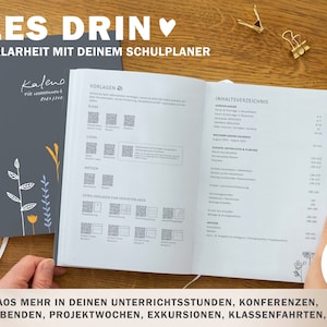 Lehrerkalender 2024 2025 A5 Lehrerplaner für Unterrichtsvorbereitung Softcover Schulplaner für Schuljahr 2024/25 blau weiß orange Bild 3