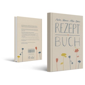 Alles-drin Rezeptbuch in A5 zum Selberschreiben DIY Kochbuch, Backbuch, Geschenkidee Creme Beige Blau FSC Papier, Hardcover Bild 10