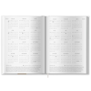 Terminkalender A5 undatiert Klar durchs Jahr Tagesplaner Notizbuch für mehr Achtsamkeit Hardcover Taschenkalender Terminplaner Weiß Bild 5