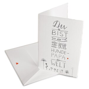 Father's Day card for the very best dog dad | Greeting card with envelope for Father's Day, birthday | White grey with flowers | Handlettering Bütte