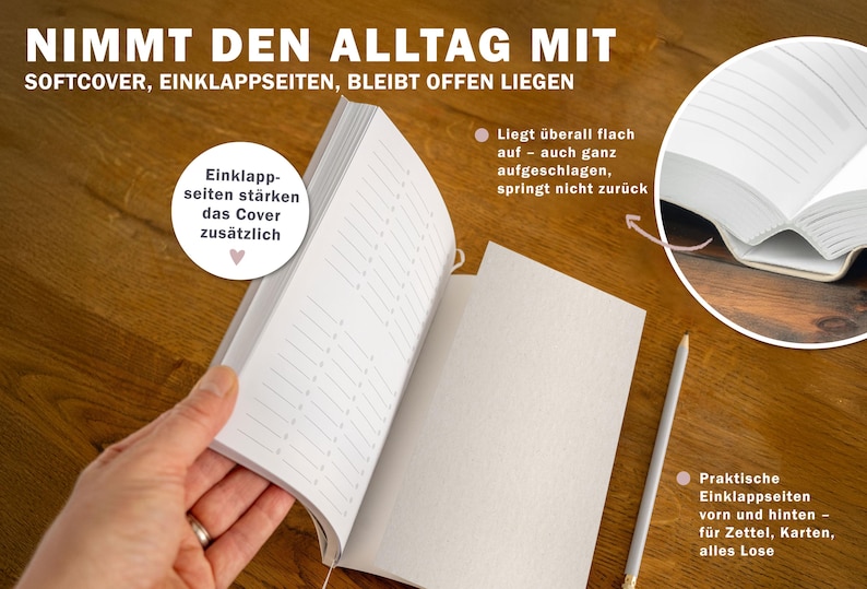Planer 2027 Eine gute Woche Terminkalender mit Einklappseiten für Zettel Wochenplaner mit 2 Seiten pro Woche Softcover Kalender in Creme Beige mit Leseband