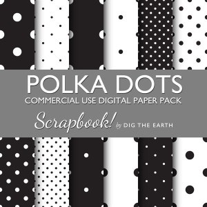 Instant Download pois fogli Collage digitale 12x12 pollici Set di 12 Digital Papers Black e White Mono Kit uso commerciale