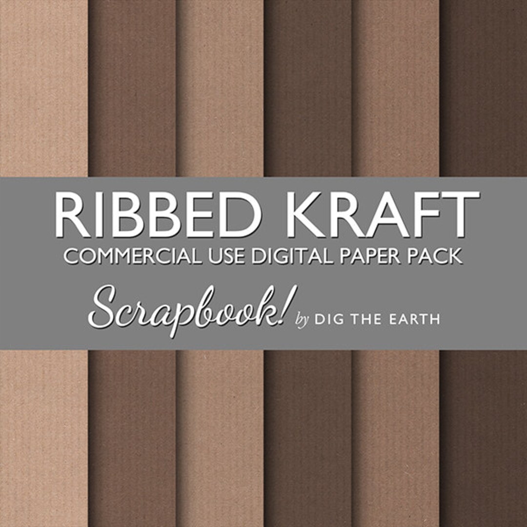 Ribbed Kraft Paper: 12x12 Digital Paper Set (commercial Use) (instant ...