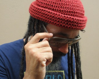 Natty Roll-Up Crochet Tam/ Beanie/ Crochet Hat/ Rasta Tam/ Rasta Hat/ Watch Cap