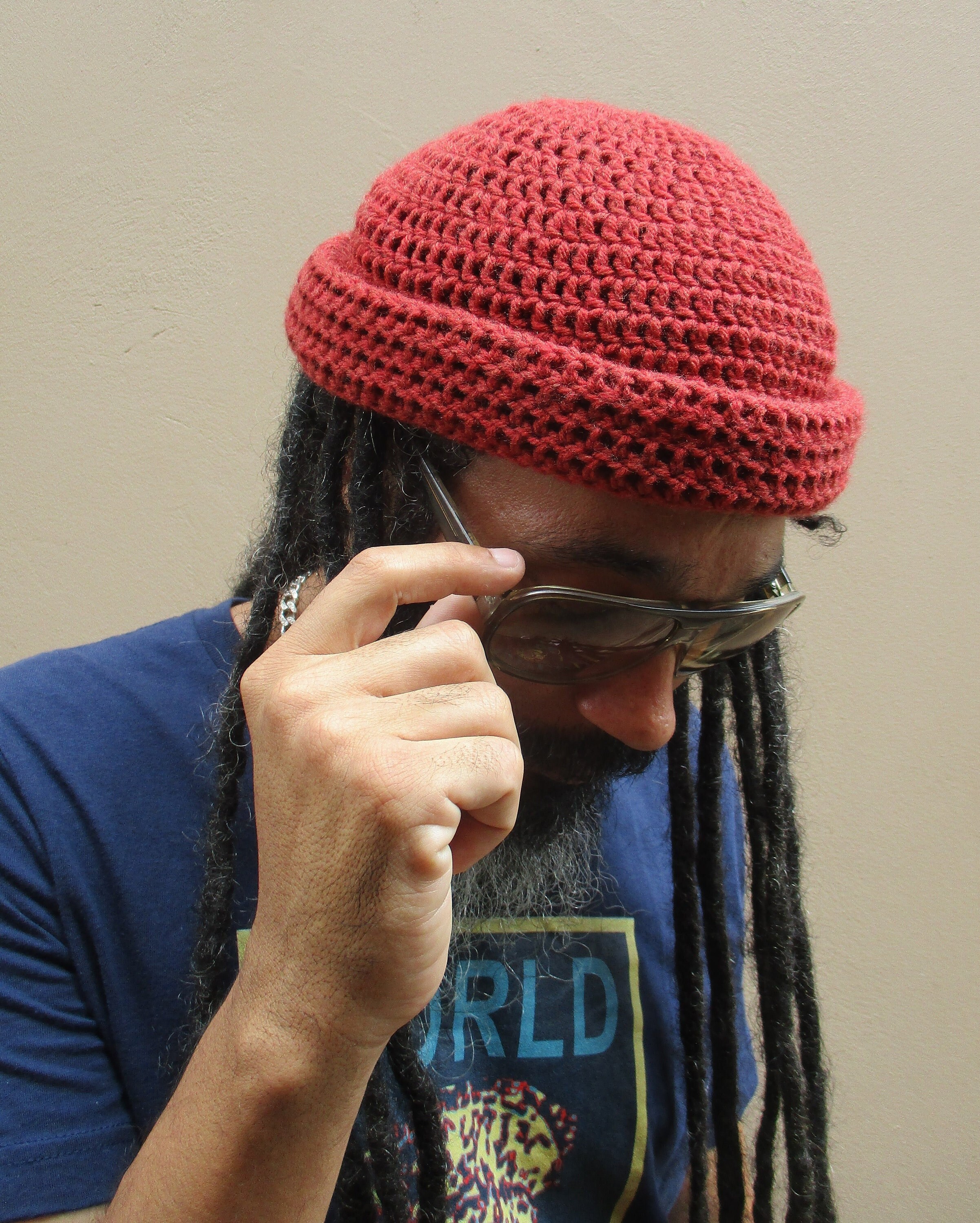 Natty Roll-up Crochet Tam/ Beanie 