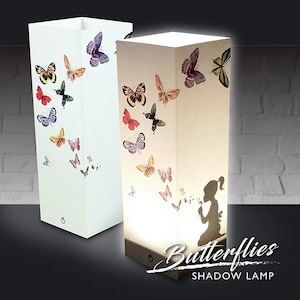 Girl Blowing Butterflies Shadow Lamp