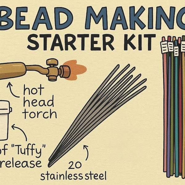 Glass Bead Making Starter Kit - Beginner Friendly, No Experience Needed, Step-By-Step Video Included.