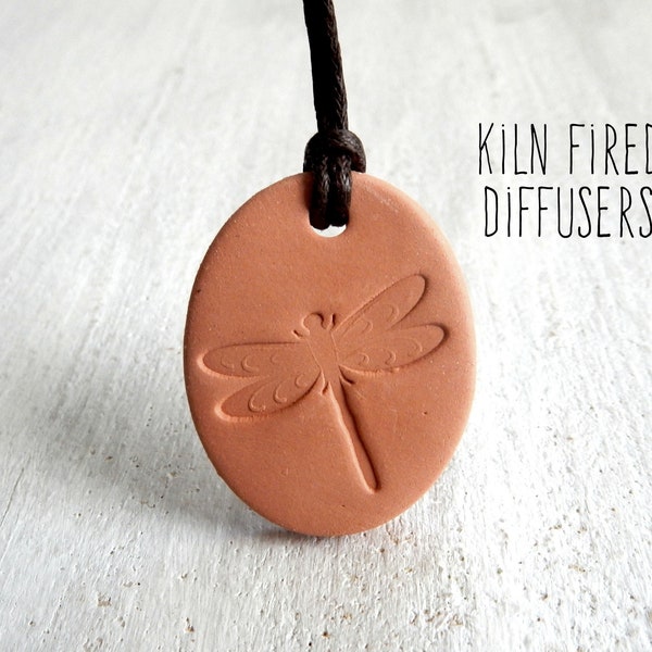 Clay Diffuser Jewelry Dragonfly Pendant or Necklace Small Aromatherapy Essential Oil Supply Unglazed Must Have Back to School Kids Gift