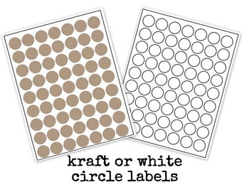 100 Natural Brown Kraft or White Blank Sticker Labels,Round Circle Self Adhesive Envelope Seals,Product Price Tags,Wedding Gift Packaging
