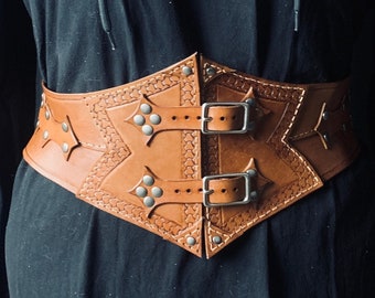 Leather and Lace Corset Belt