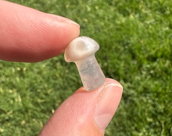 Flower Agate Mini Mushroom Carvings
