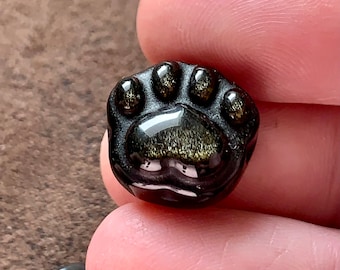 Small Obsidian Kitty Paw Carving
