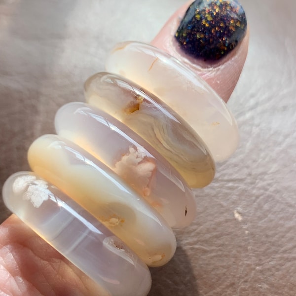 Flower Agate Rings