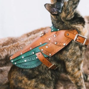 Maeve Leather Cat Armor, Harness