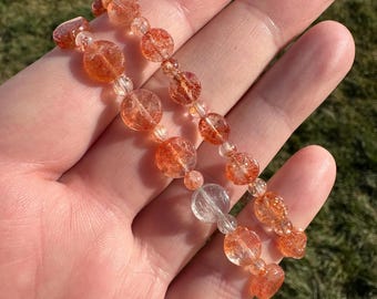 Golden Sunstone Bracelet Round Disc Beads