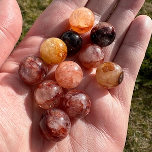 Small Fire Quartz Hematoid Quartz Sphere