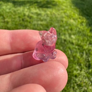 Mini Fluorite Cat Charm Carvings