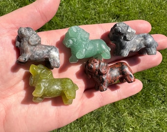 Mini Crystal Dachshund Weiner Dog Carvings