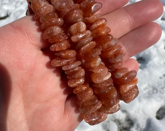 Golden Sunstone Large Chips Bracelets