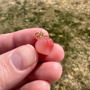Adorable Yanyuan Agate Peach or Heart Charm, Copper