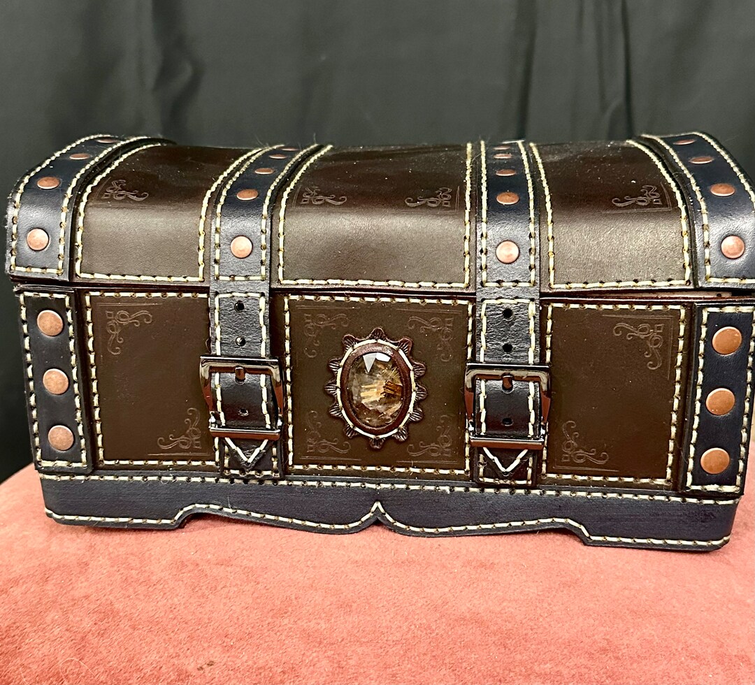 Leather Treasure Chest, Hand Sewn Leather Box, Treasure Chest Etsy