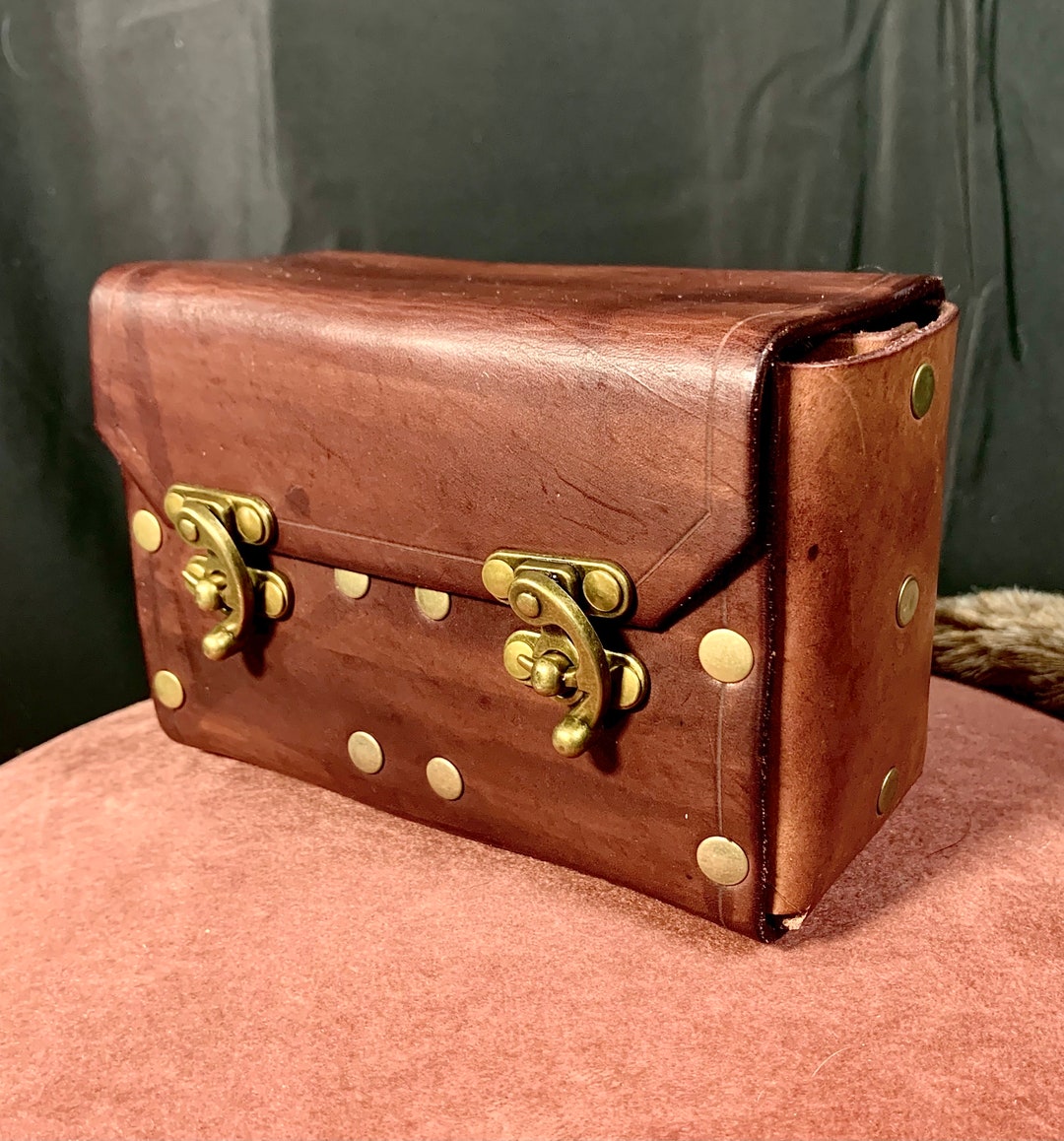 Leather Double Deck Card and Dice Box - Etsy