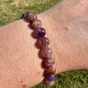 Super 7 Amethyst Bracelets, 7.3mm Beads