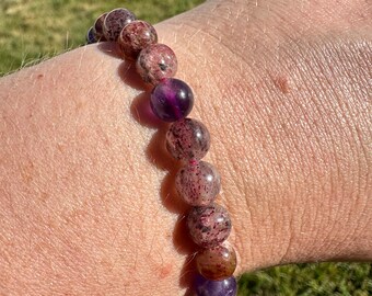 Super 7 Amethyst Bracelets, 7.3mm Beads