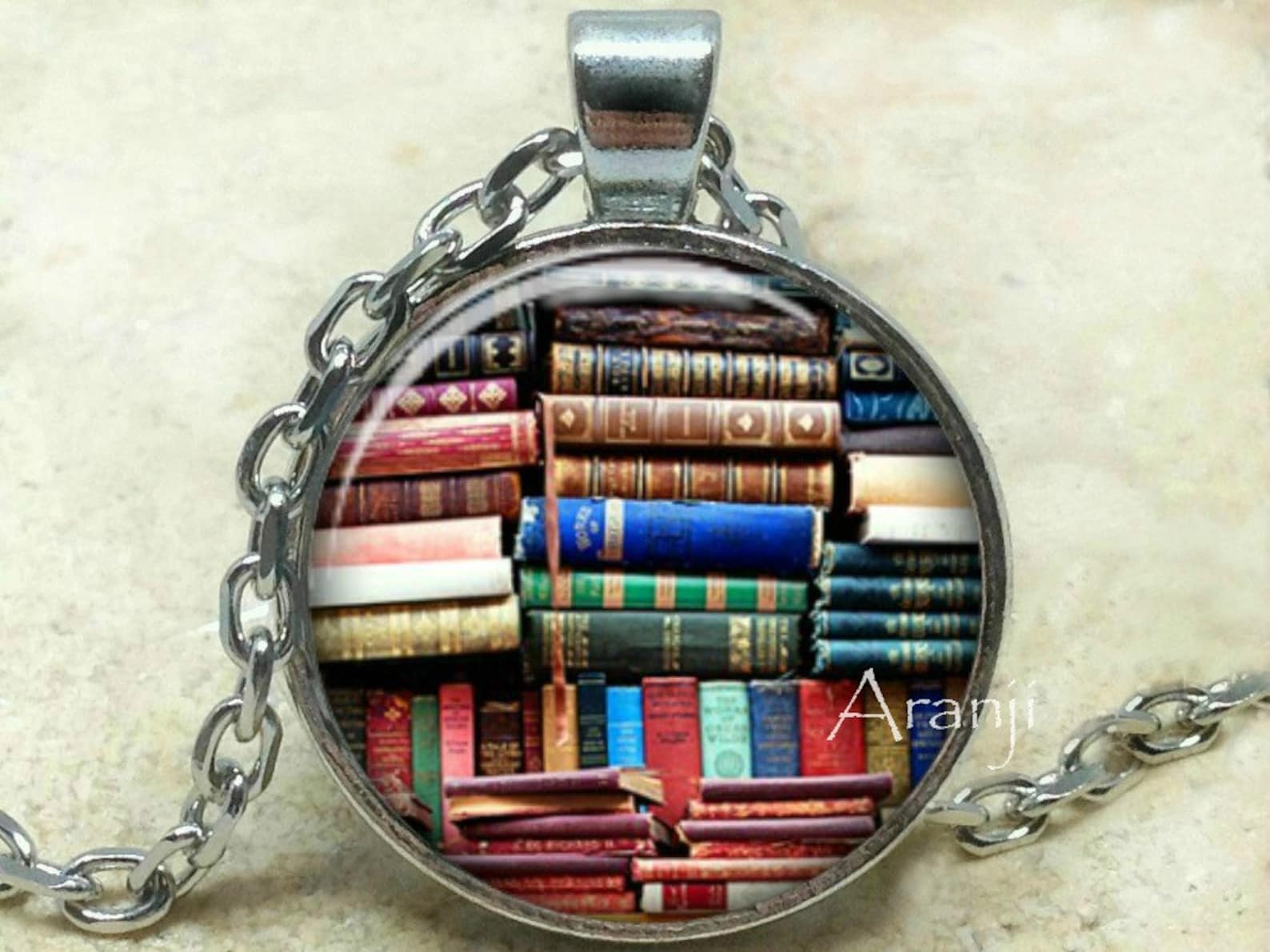 Book art pendant book necklace book jewelry books library Etsy