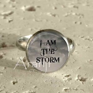 Fate whispers to the warrior, I am the storm ring, I am the storm jewelry, storm ring, storm, motivational Ring #QT106R