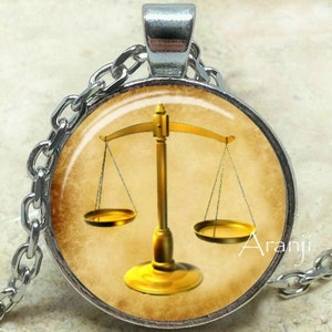 Scales of justice art pendant, scales of justice necklace, lawyer necklace, lawyer gift, justice scales necklace Pendant #HG196P