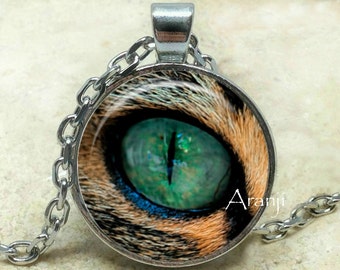 Cat's eye art pendant, cat eye necklace, eye necklace, cat's eye pendant, cat's eye necklace, eye pendant, Pendant #AN177P