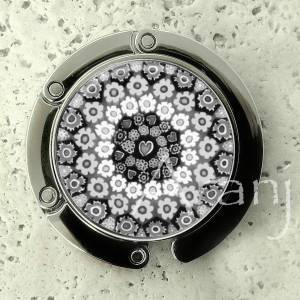 Millefiori art purse hanger, tabletop purse hanger, purse hanger, purse hook, millefiori hook, millefiori purse hanger, purse hook PA223PH