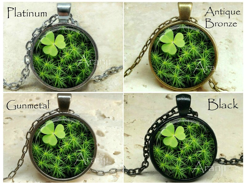 Green Clover Art Pendant, Clover Necklace, Clover Jewelry, Shamrock ...