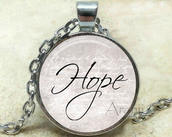 Hope pendant, hope necklace, hope jewelry, inspirational pendant, inspirational necklace, hope, hope word necklace, Pendant #PA218P