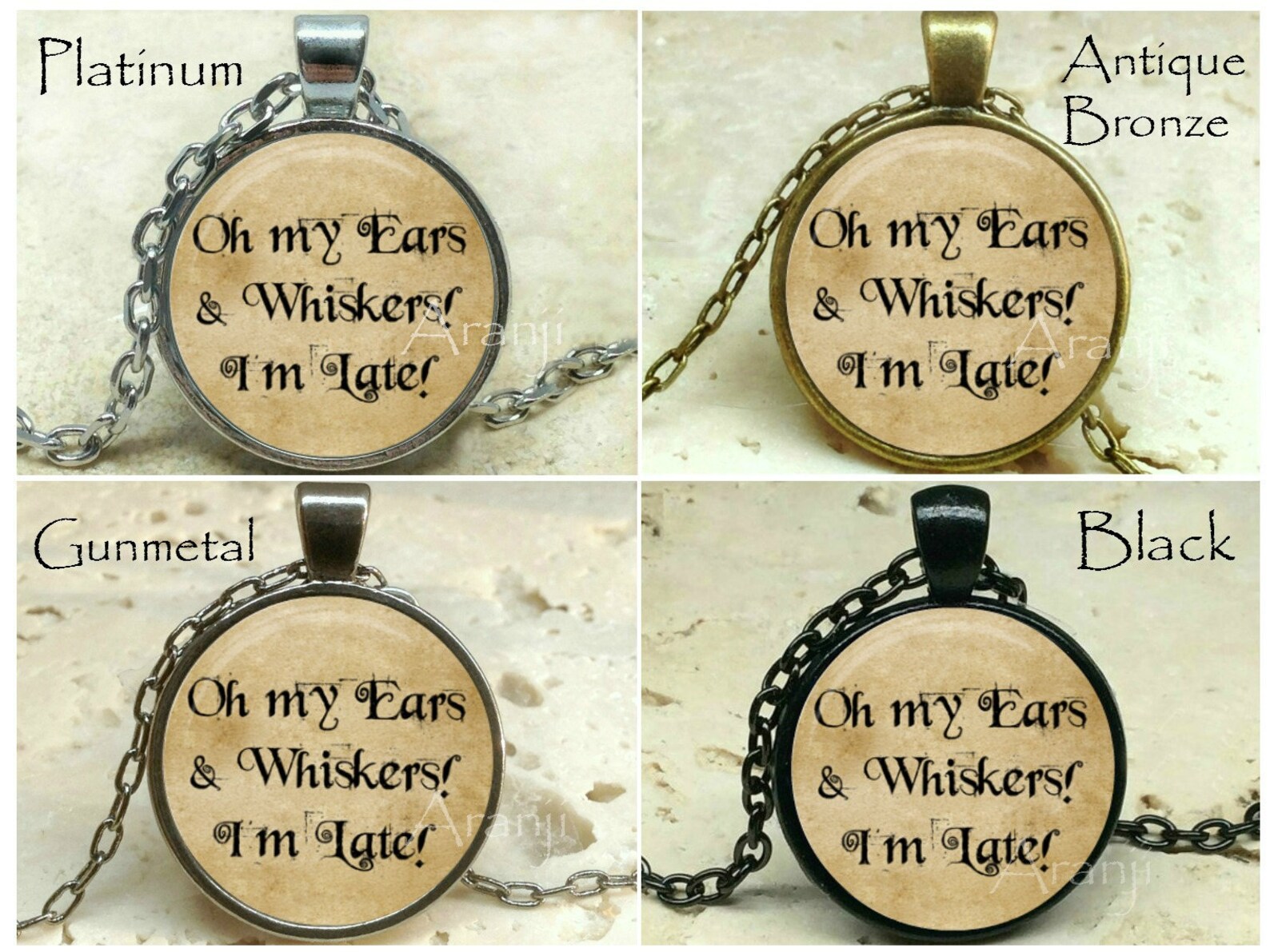 Oh My Ears and Whiskers I'm Late Necklace Alice in Etsy Oh My Ears and Whiskers I'm Late Necklace Alice in Etsy